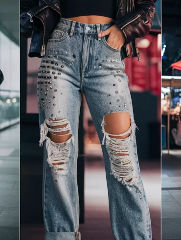 modella in jeans